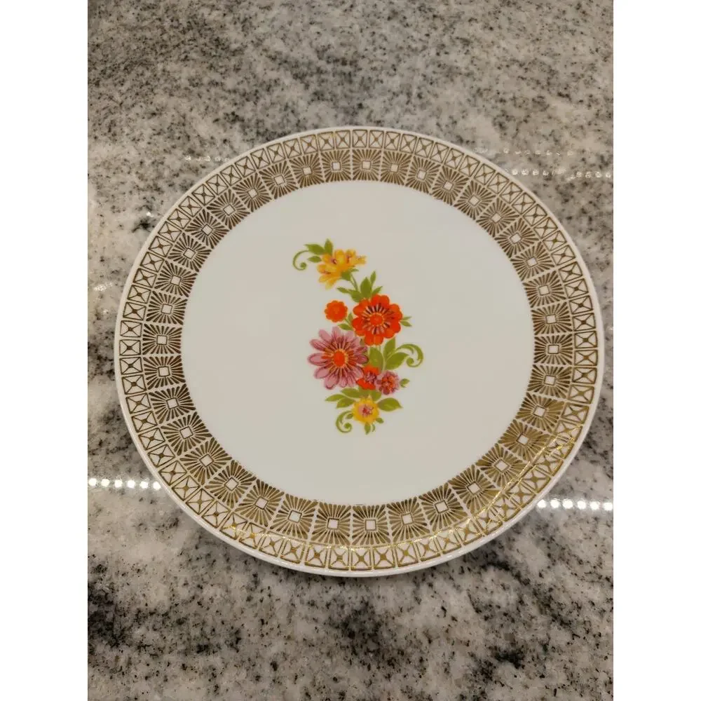 Bareuther Waldsassen Bavaria Gold Porcelain Tea Cup Saucer Plate Trio Set 22K
